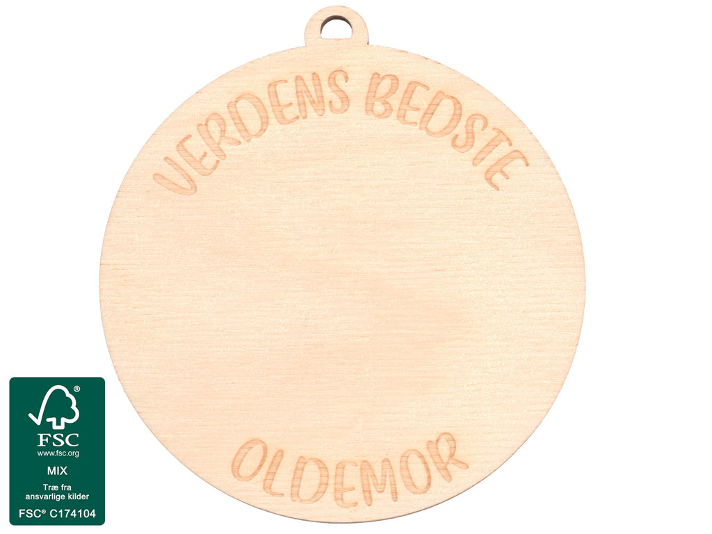 Tegn-selv Medalje Verdens Bedste Oldemor 