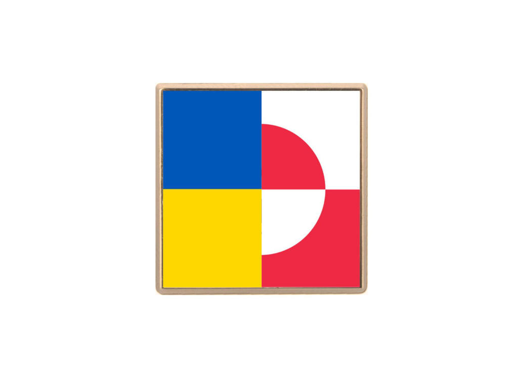 Flagpin forgyldt 17x17 Grønland/ Ukraine