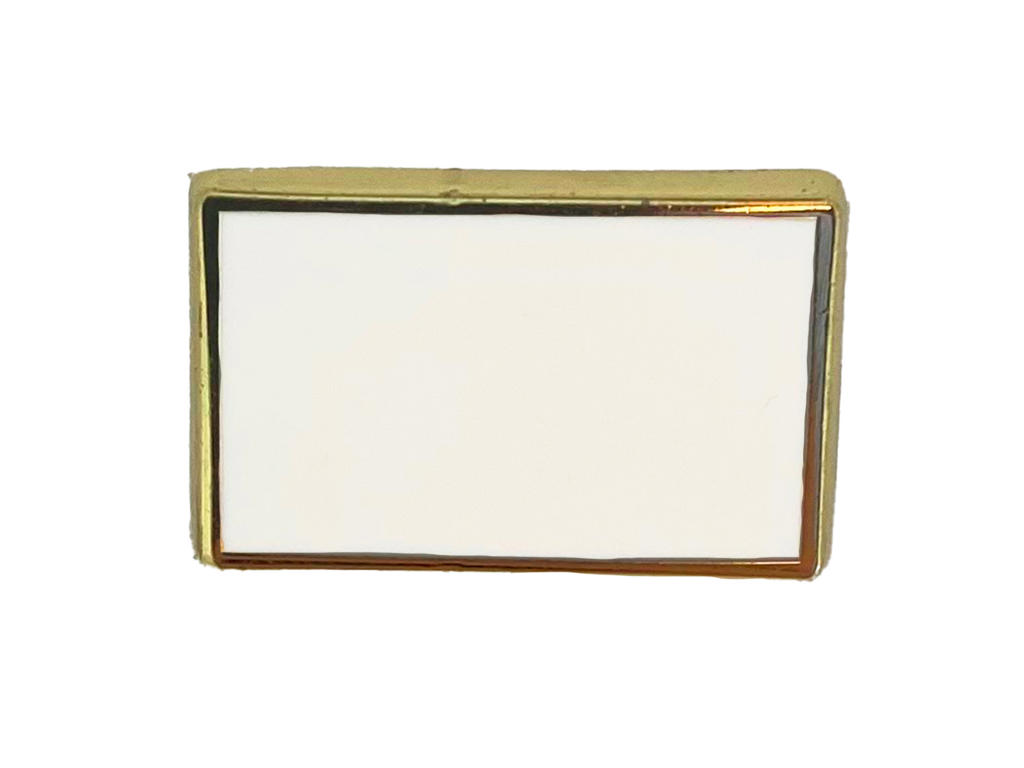 Emblem 20 x 12 mm m. hvid emalje