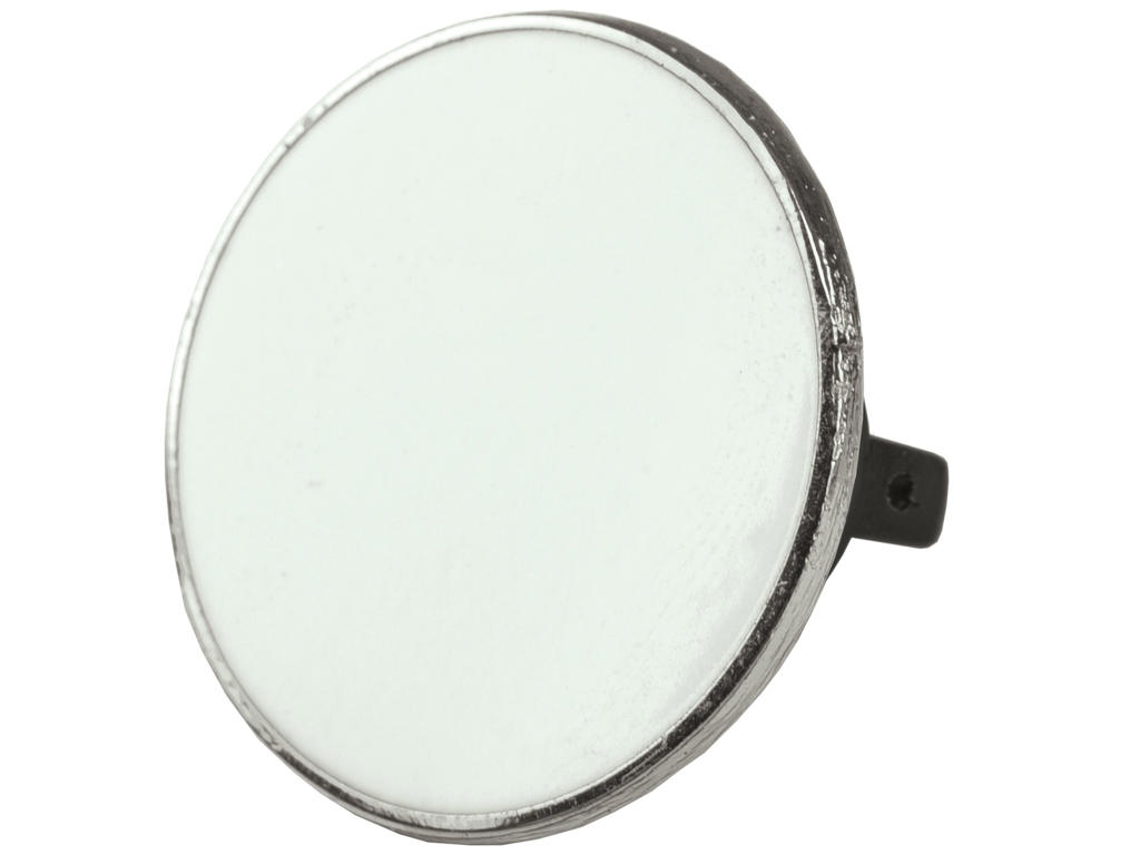 Emblem 25 mm forsølvet hvid emalje