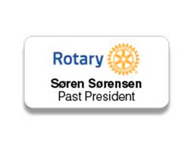 Navneskilt, ABS, hvid/sort 60x30 mm