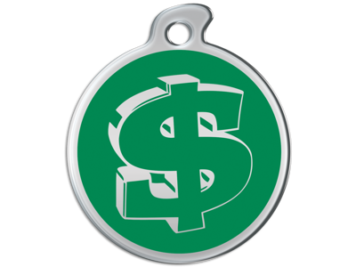 Hundetegn Dollartegn stor grøn