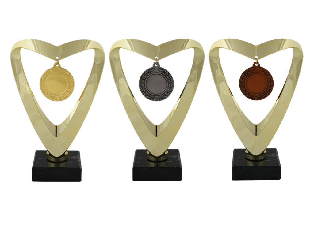Statuette Medaljetrofæ m. 25 mm emblem