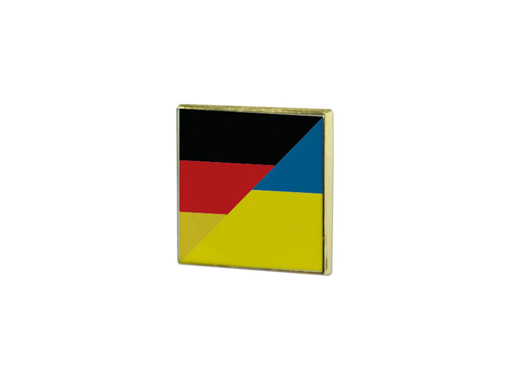 Flagpin forgyldt 17x17 Tyskland / Ukraine