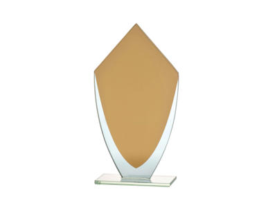 Statuette Glas m. guld 165 mm