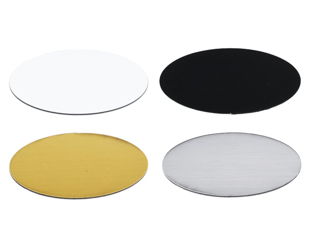 Navneskilt resopal Sølv/sort