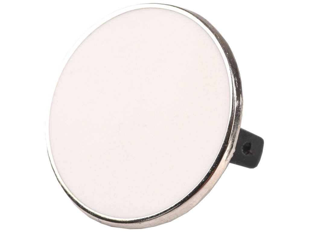 Emblem 19 mm forsølvet m. hvid emalje