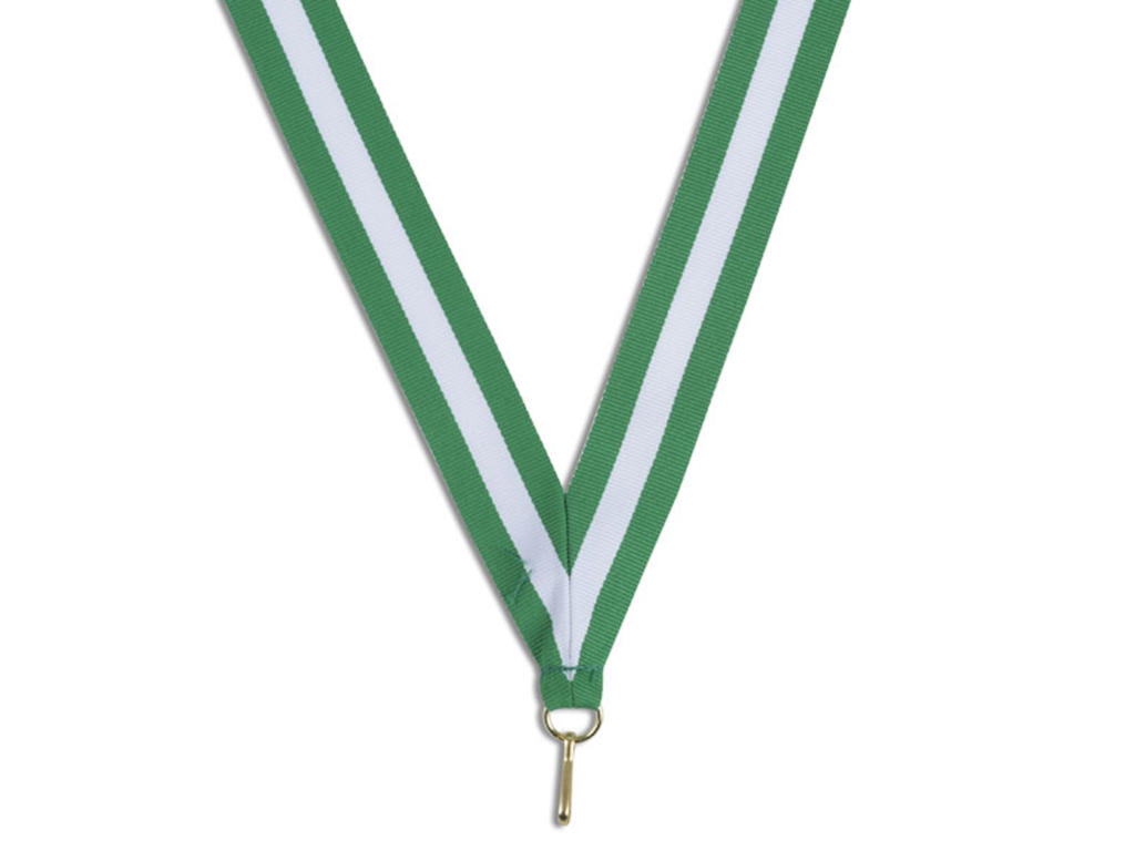 Medaljebånd - grøn/hvid/grøn