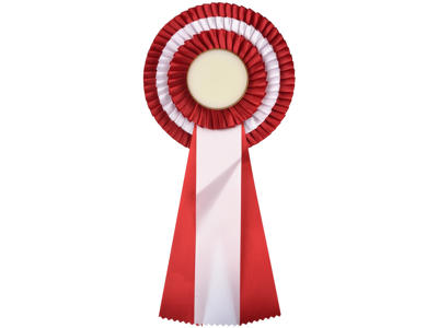 Rosette 3-lag Rød/hvid