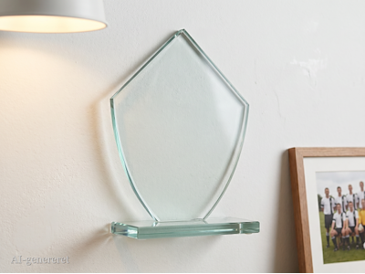 Statuette Glas Skjold
