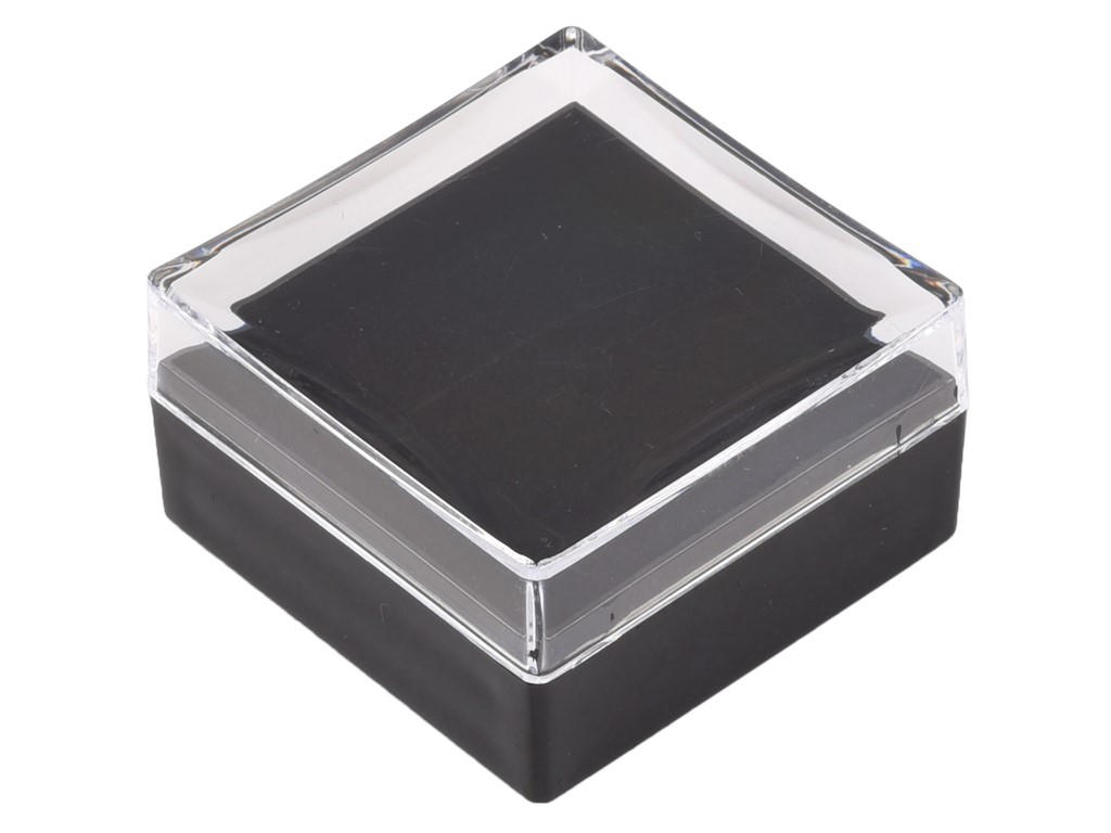 Sort etui med klart låg