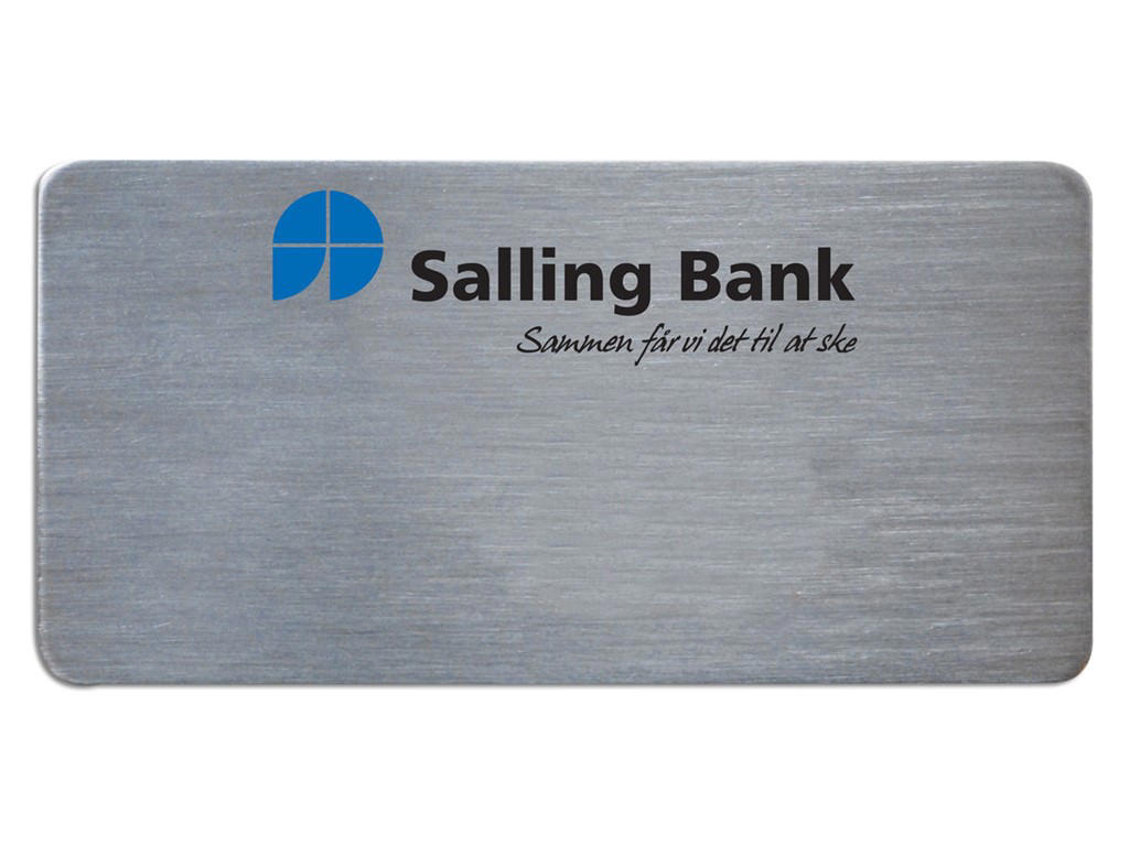 Navneskilt Børstet stål klassisk 60x30