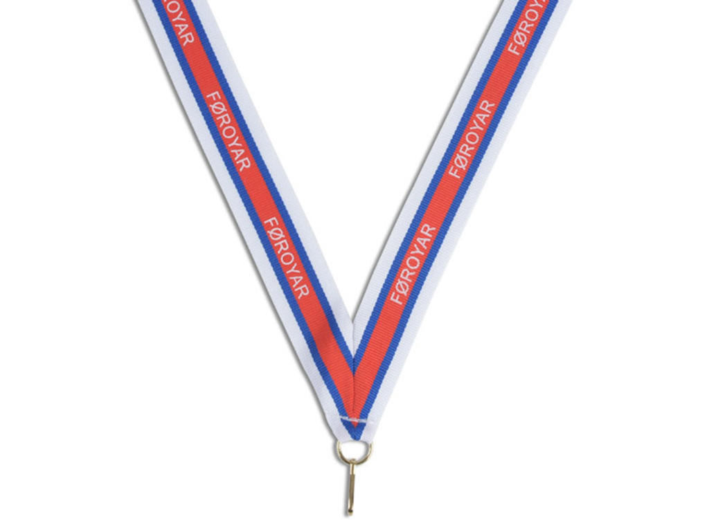 Færøsk medaljebånd - hvid/blå/rød