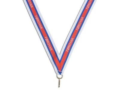 Færøsk medaljebånd - hvid/blå/rød