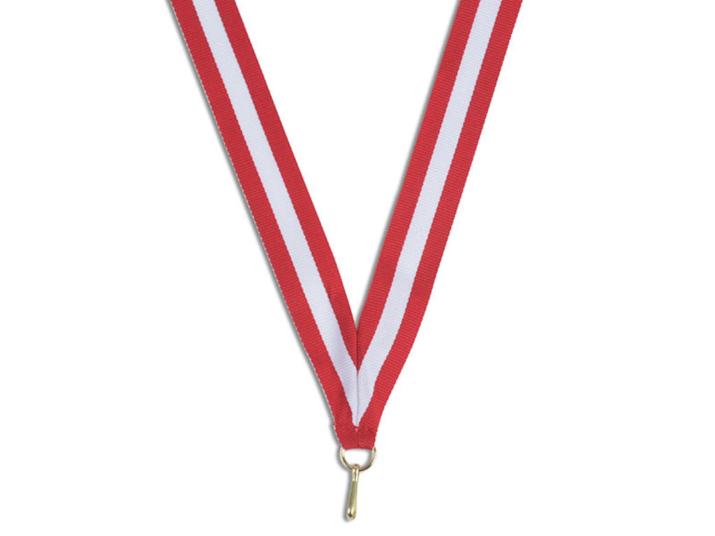 Medaljebånd - rød/hvid/rød