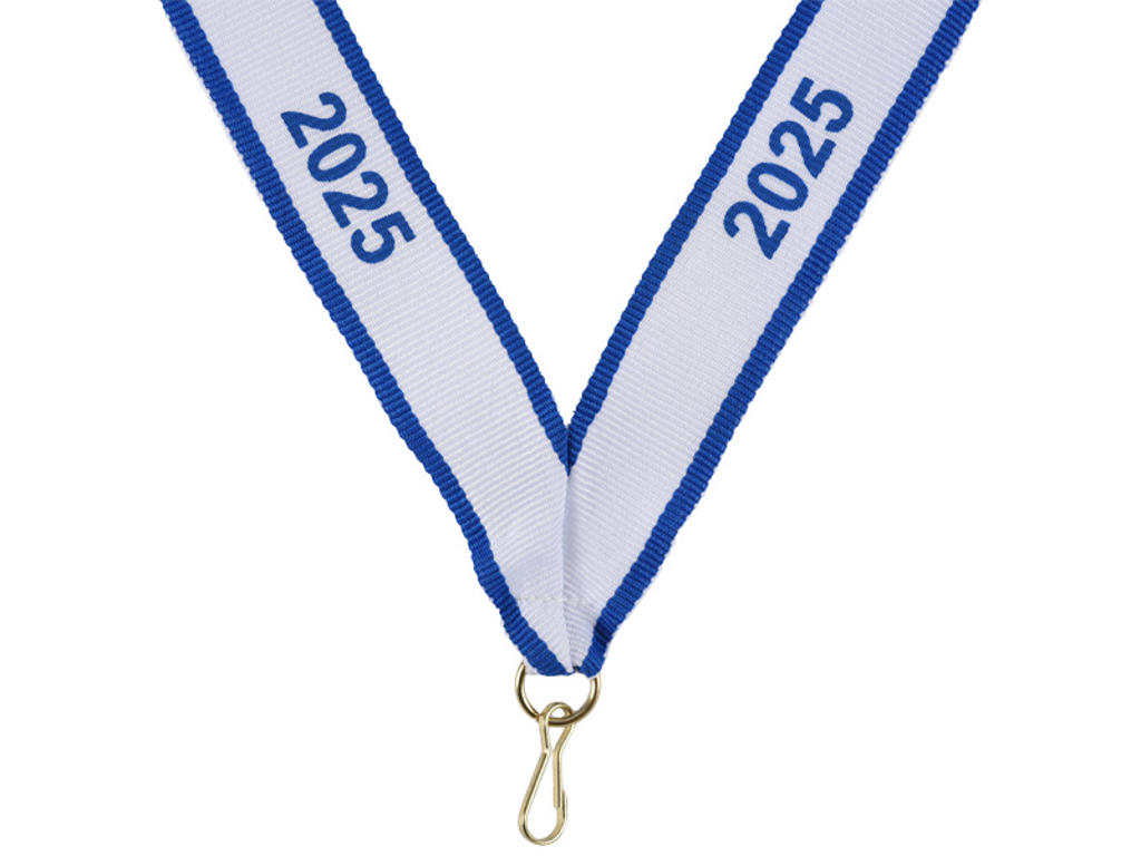 ÅR 2025 BLÅ/HVID/BLÅ MEDALJEBÅND