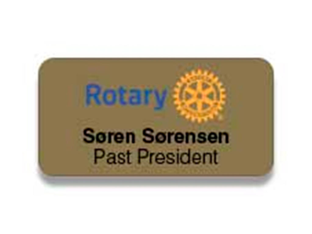 Navneskilt, ABS, guld/sort